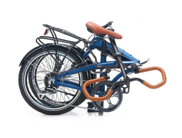 Carraro Flexi Comfort 20" Jant 32 CM 8 Vites V-Fren Katlanır Bisiklet Navy Mavi - 4