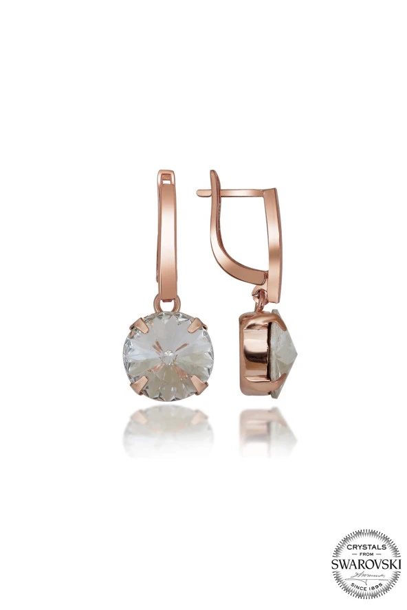 Swarovski Crystal Kadın Rose Zirconia Kadın Gümüş Küpe