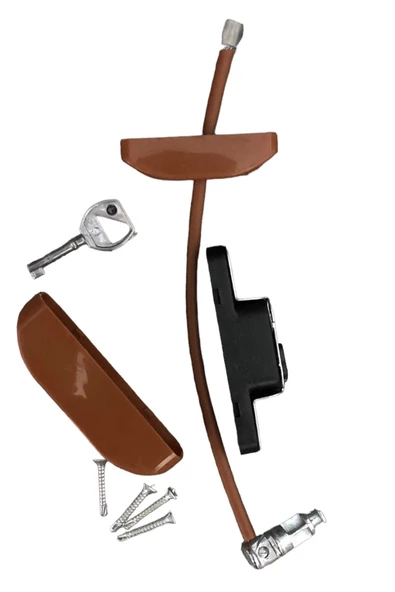 Kahverengi Çelik Halatlı Kilit Pencere Emniyet Çocuk Güvenlik Kilidi (1 Adet) - 6