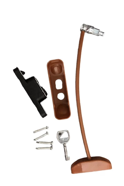 Kahverengi Çelik Halatlı Kilit Pencere Emniyet Çocuk Güvenlik Kilidi (1 Adet) - 7