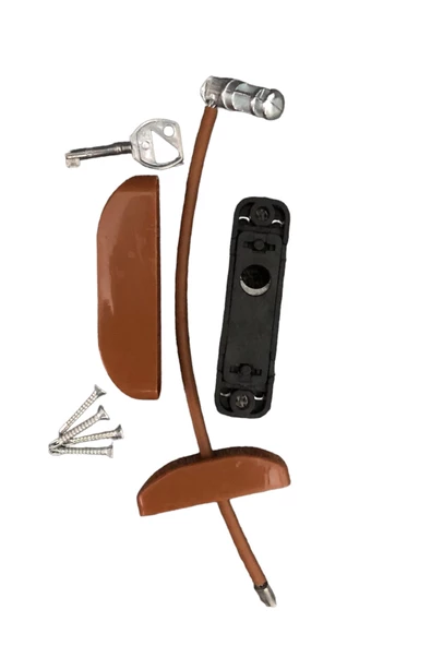 Kahverengi Çelik Halatlı Kilit Pencere Emniyet Çocuk Güvenlik Kilidi (1 Adet) - 2