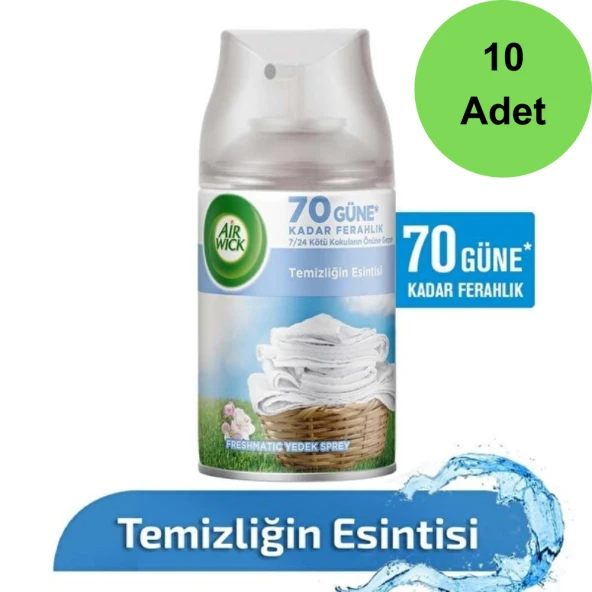 Air Wick Freshmatic Otomatik Sprey Temizliğin Esintisi Yedek Sprey 250 ml x 10 Adet