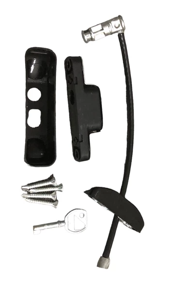 Siyah Renkli Çelik Halatlı Kilit Pencere Emniyet Çocuk Güvenlik Kilidi (1 Adet) - 6