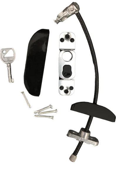 Siyah Çocuk Güvenlik Kilidi Pencere Kilidi Çelik Halatlı Kilit (4 Adet) - 4