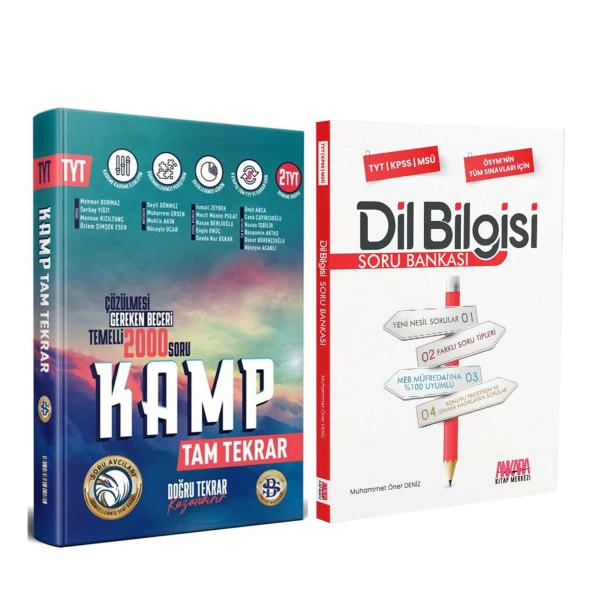 Bilgi Sarmal TYT Kamp Tam Tekrar ve AKM Dil Bilgisi Soru Bankası Seti 2 Kitap