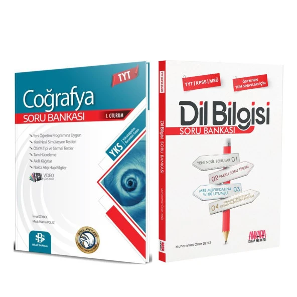 Bilgi Sarmal TYT Coğrafya ve AKM Dil Bilgisi Soru Bankası Seti 2 Kitap