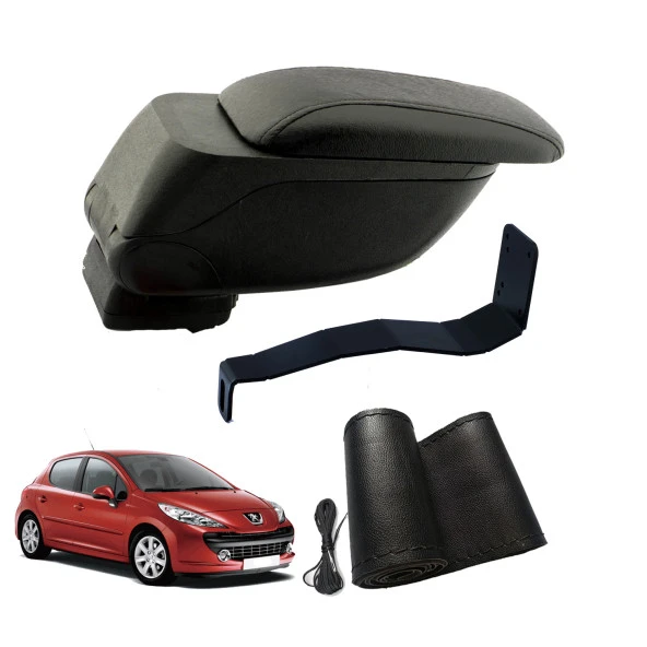 3 Tıkla Eko Set Peugeot 207 2011 Geniş Hacimli  Delmesiz Çelik Ayaklı  Kolçak ve Direksiyon Kılıfı