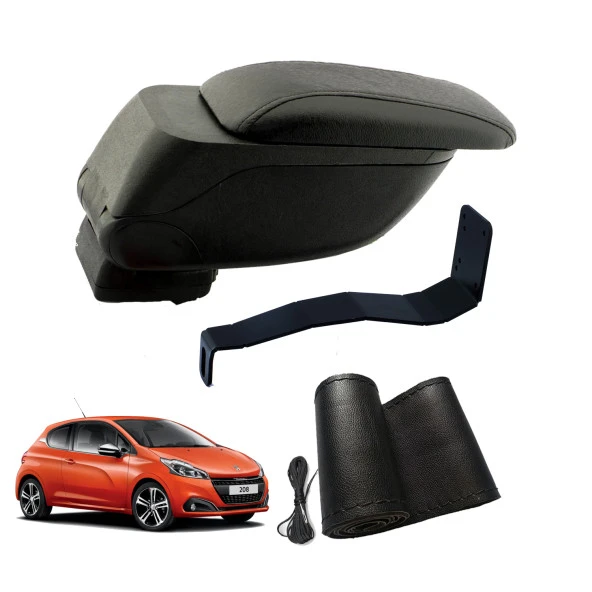3 Tıkla Eko Set Peugeot 208 2017 Geniş Hacimli  Delmesiz Çelik Ayaklı  Kolçak ve Direksiyon Kılıfı