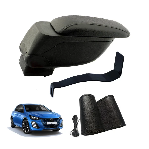 3 Tıkla Eko Set Peugeot 208 2024 Geniş Hacimli  Delmesiz Çelik Ayaklı  Kolçak ve Direksiyon Kılıfı
