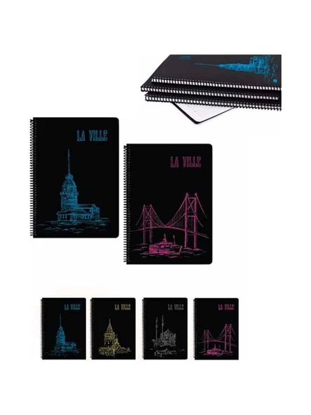 Keskin Color Laville A4 100yp Spiralli Plastik Kapak Not Defteri Kareli - 1 Adet / D1 - Resim 2