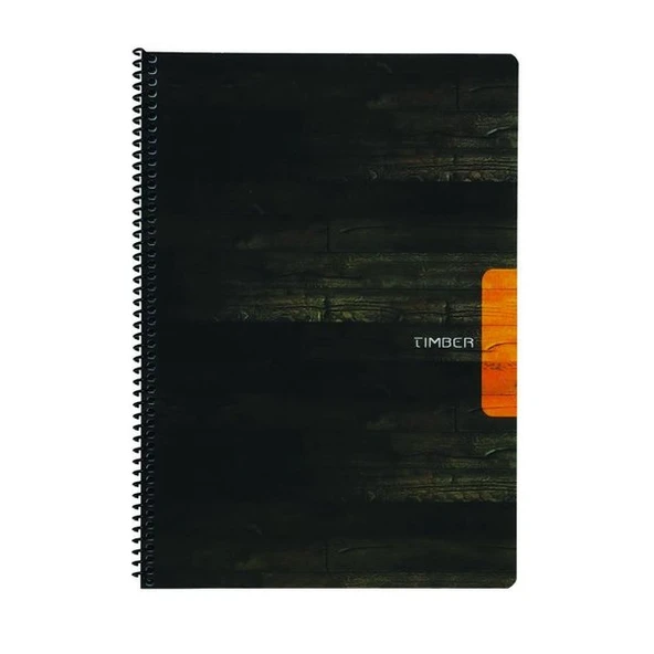 Keskin Color Timber A4 80yp Spiralli Plastik Kapak Not Defteri Kareli - 1 Adet / D2