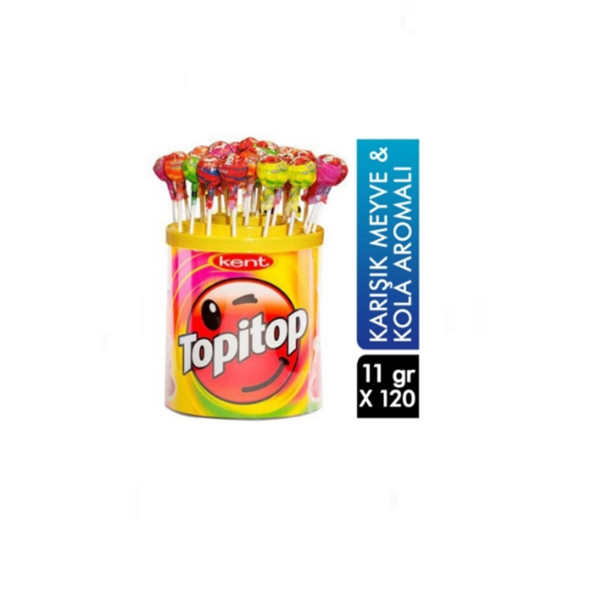 Kent Topitop 120'li Lolipop Şeker