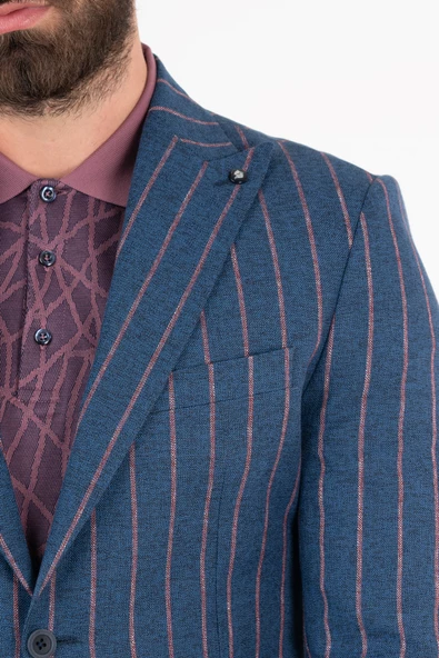 SİR ÇİZGİLİ TEK ÇEKET - 6