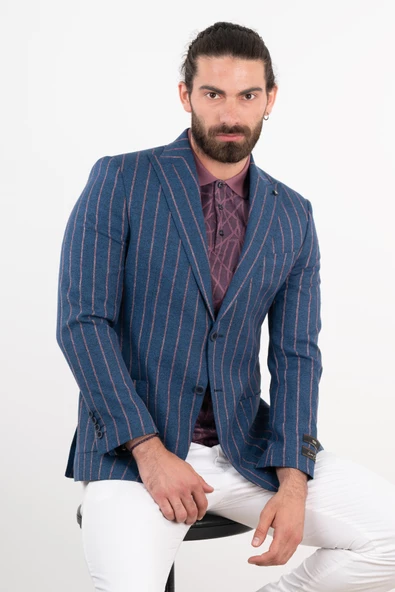 SİR ÇİZGİLİ TEK ÇEKET - 3