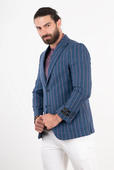 SİR ÇİZGİLİ TEK ÇEKET - 5