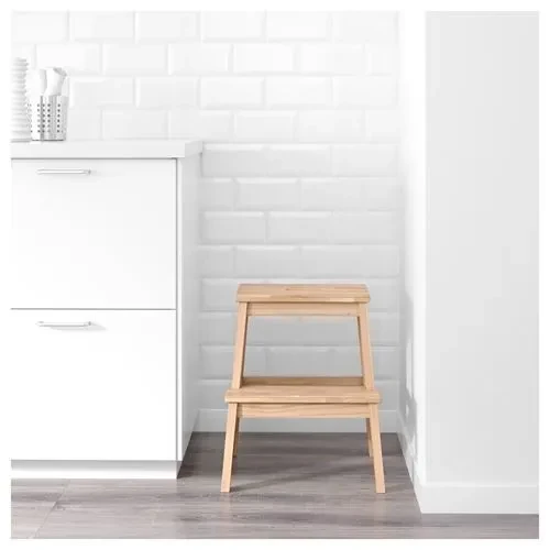 IKEA Bekvam Basamaklı Mutfak Taburesi Kayın 43x50 cm Masif Ahşap - 4