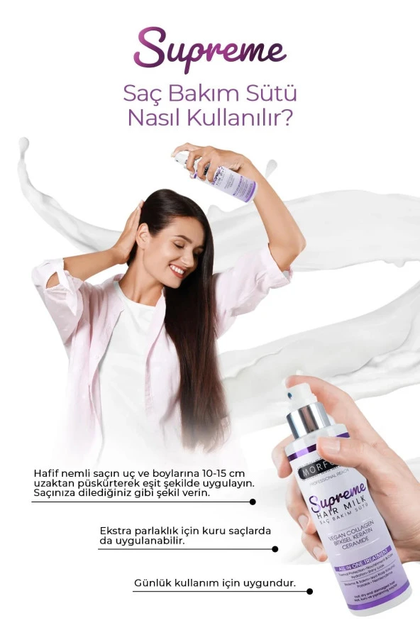 Morfose Supreme Saç Bakım Sütü 200 ml Önleyen Yumuşak Saçlar - 2