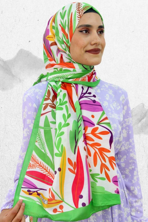 Harem Soft Yaprak Desen Şal EŞ5199-4 - Resim 2