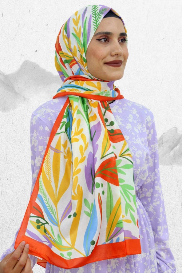 Harem Soft Yaprak Desen Şal EŞ5199-8 ürün görseli