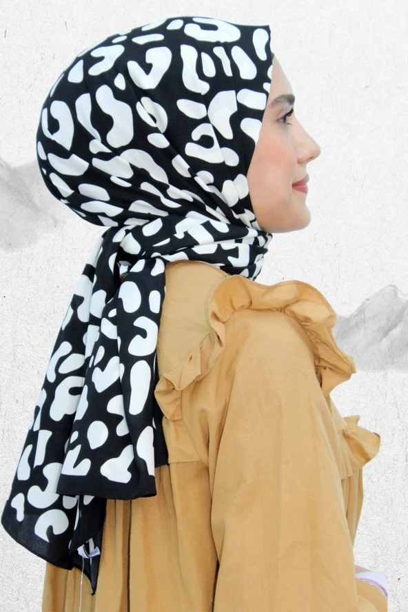 Harem Siyah Beyaz Şal EŞ5191-4 ürün görseli 1