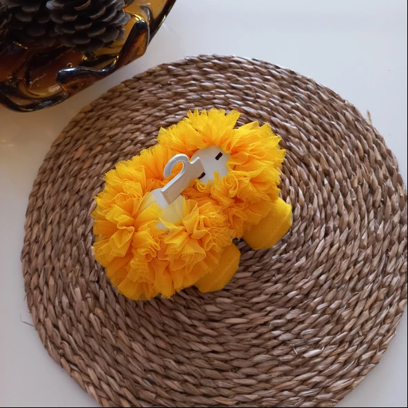 MARS BABY Kız Bebek Özel Gün Sarı Fırfırlı Tütü Kokoş Çorap