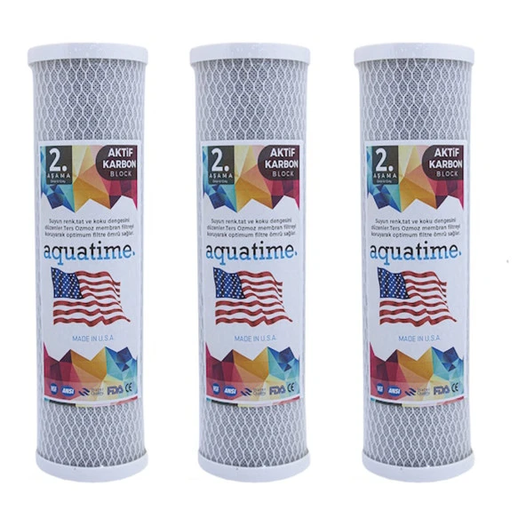 Su Arıtma Filtresi 10 İnç Blok Karbon Filtre 3 Adet ürün görseli