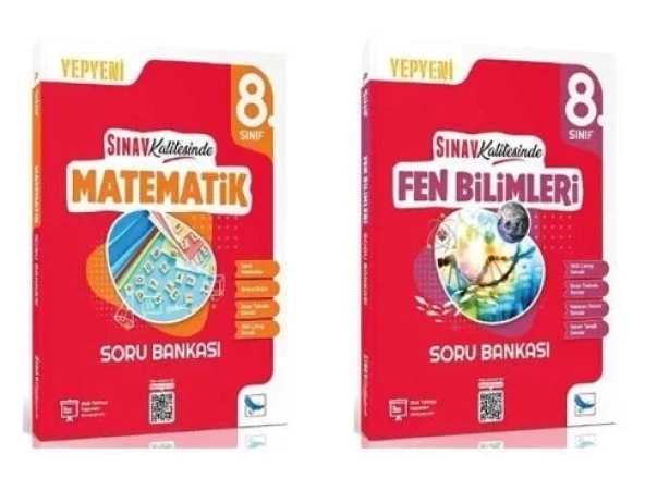 8.SINIF MATEMATİK + FEN BİLİMLERİ SORU BANKASI SINAV KALİTESİNDE (2 KİTAP)