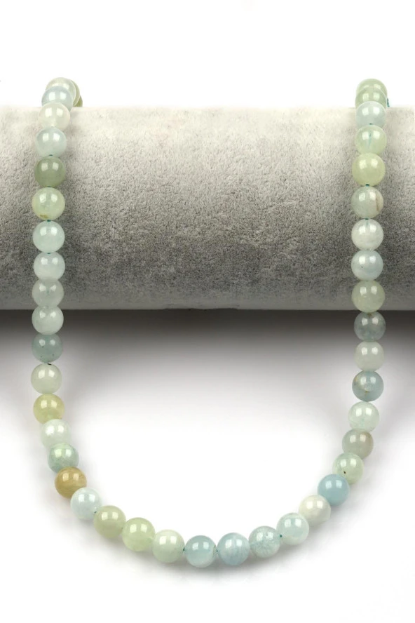 Akumarin Doğal Taş Dizi 8 mm Küre Kesim - Resim 2