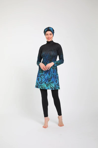 Chelly Kadın Likralı Tam Kapalı Tesettür Mayo S 3765 - 2