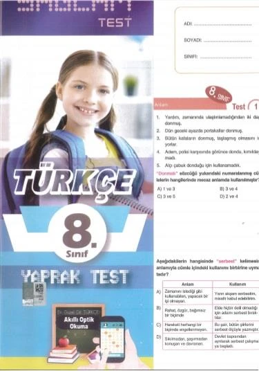 Molekül 8. Sınıf Türkçe Yaprak Test ürün görseli
