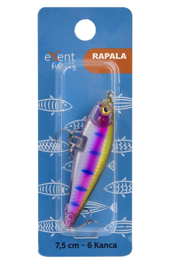 Exent 6 kancalı 7,5 cm Rapala-Sahte yem -8,3 gr. (3 adet) - 3