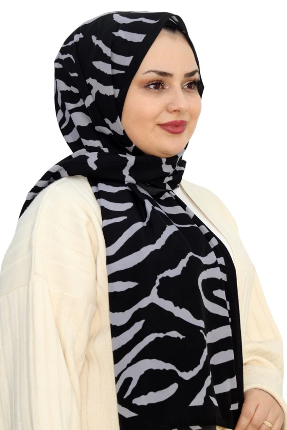 Desenli Medine İpeği  Şal EŞ5182-5
