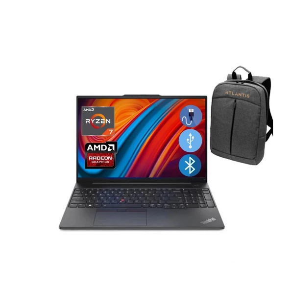 Lenovo  E16 Thınkpad 21JT0017TX ATL30 RYZEN7-7730U 16GB 512SSD  16" Dos Notebook + ÇANTA