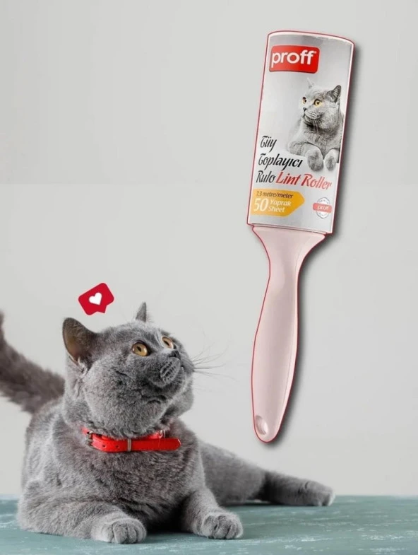 Proff Evcil Hayvan Yapışkanlı Rulo Tüy Toplayıcı 50 Yaprak - 7,3 Metre - 1 Adet - Resim 2