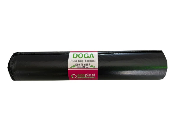 Ecoplast 240 Litre Siyah Hantal Konteyner Çöp Torbası - 120 x 150 Cm. - 700 Gr. - 10 Adetlik 5 Rulo - Resim 2