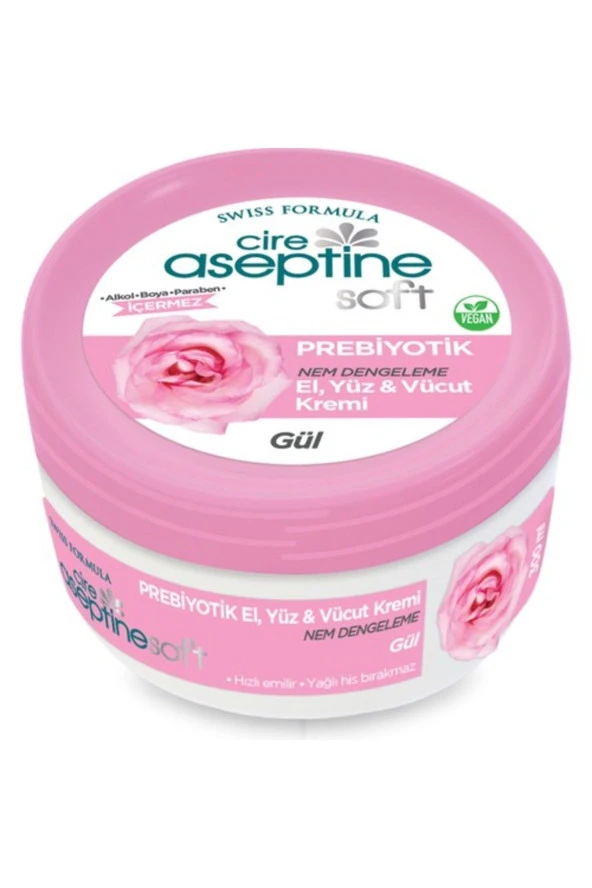 Cire Aseptine Soft Prebiyotik Gül Krem 300 ml