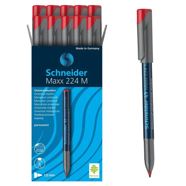 Schneider Maxx 224 M 1.0 mm Asetat Kalemi Kırmızı 10 lu