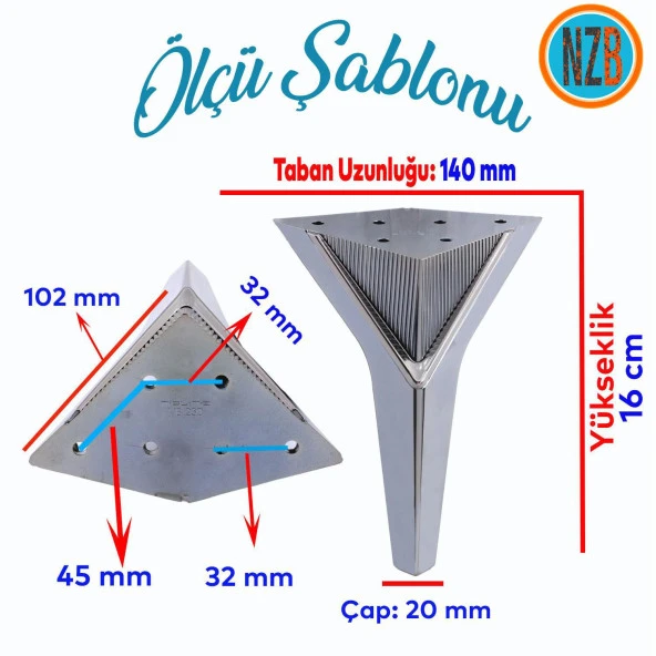 Mobilya Oturma Yükseltici Kanepe Sehpa TV Ünite Koltuk Ayağı Baza Ayakları Füme 16 cm - Resim 2