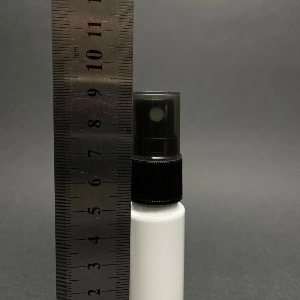 15 cc Beyaz Silindir Pet Şişe - Siyah Spreyli - 15 ml Mat Beyaz Plastik Şişe  x 10 Adet - Resim 2