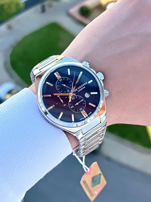 Lee Cooper Çelik Kordon İç Fonksiyonları Aktif 5 Atm Suya Dayanıklı Erkek Kol Saati ELC07835.390 - Resim 2