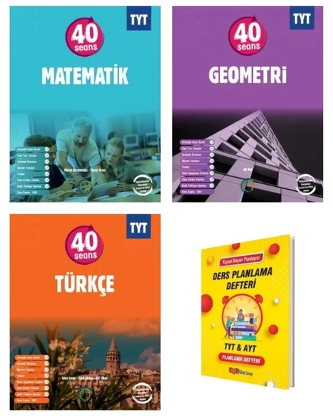 TYT 40 Seans Matematik Geometri ve Türkçe 3lü Set