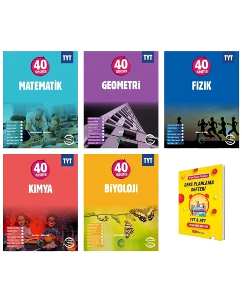 TYT 40 Seans Matematik Geometri Fizik Kimya ve Biyoloji Sayısal 5li Set ürün görseli