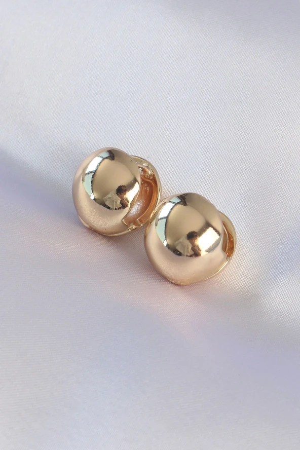 Pirinç Gold Renk İçi Boş Minimal Topçuk Küpe - EBJ240601W24759 ürün görseli