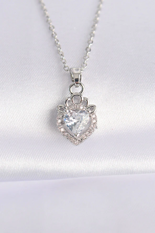 316L Çelik Zincir Gümüş Renk Zirkon Taşlı Rapunzel Kolye - EBJ240601W24668 ürün görseli