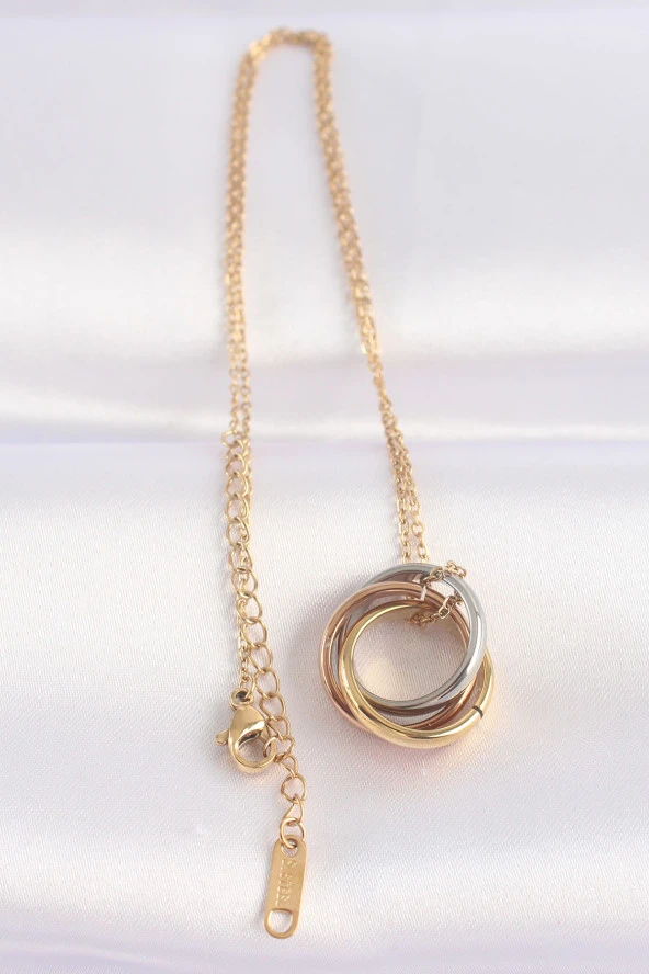 316L Çelik Zincir Çoklu Renk Cartier Model Kolye - EBJ240601W24644 - Resim 2