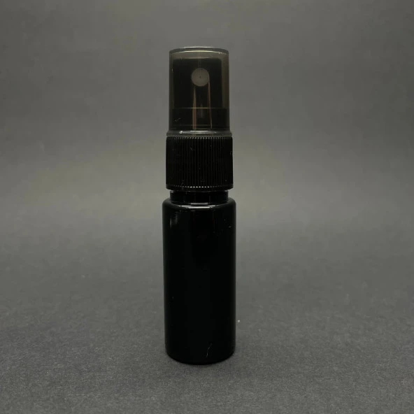 15 cc Siyah Silindir Pet Şişe - Siyah Spreyli - 15 ml Siyah Plastik Şişe  x 10 Adet ürün görseli