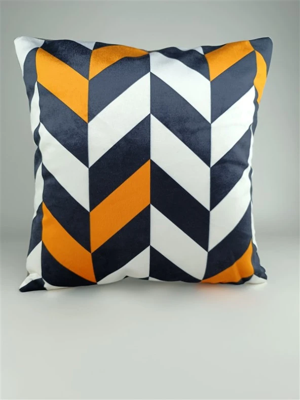 Mrs.Gugar Geometrik Desen Siyah Hardal Dekoratif Kırlent Kılıfı -41 ürün görseli