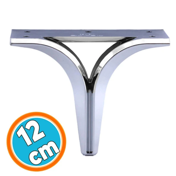 Mobilya Kanepe Sehpa TV Ünitesi Çekyat Yükseltici Koltuk Ayağı Baza Ayak Krom 12 cm ürün görseli