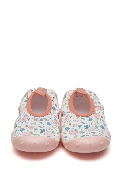 FİRST STEP Kuş Baskılı Kız Bebek Kaydırmaz Tabanlı Deniz Ayakkabısı F-7003 - 2
