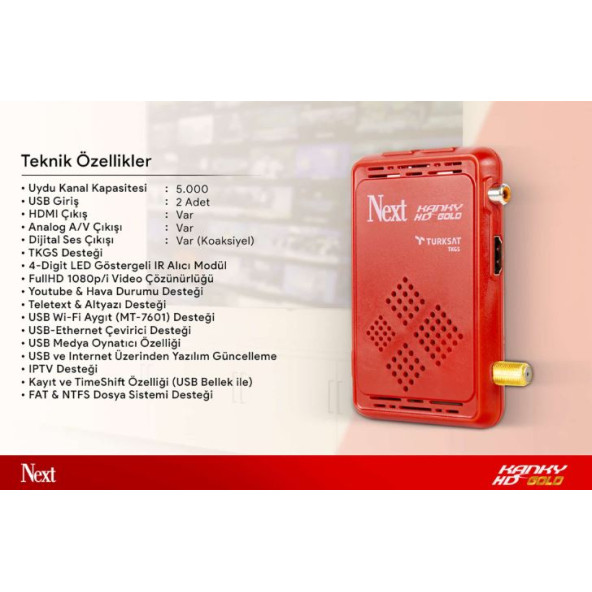 Next Kanky Full HD Yeni Uydu Alıcı + Wifi Anten - 4